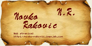 Novko Raković vizit kartica
